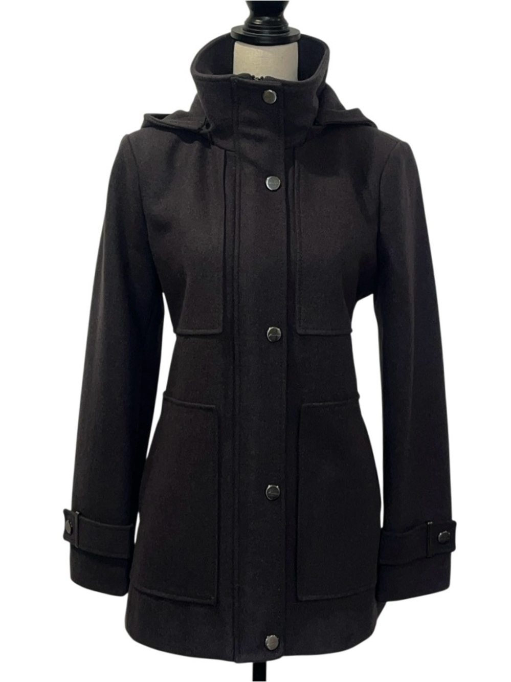 Kenneth Cole New York Hooded Wool-Blend Tailored Women's Jacket EUC Size M